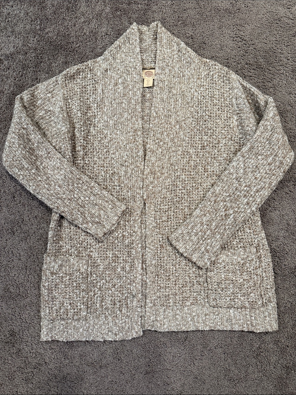 Cambridge Dry Goods Heathered Gray Open-Front Knit Cardigan